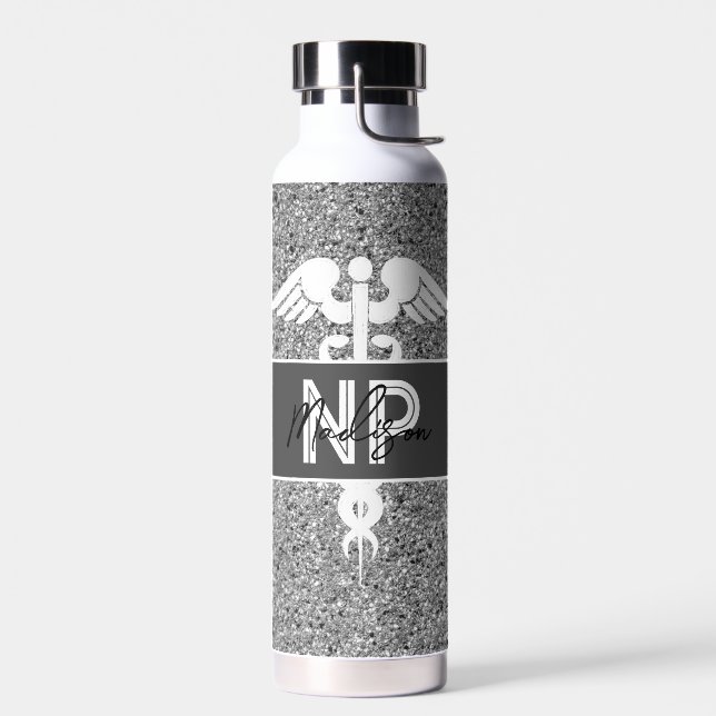 Bouteille D'eau Infirmière Praticien Graduation Argent Personnalis (Gauche)