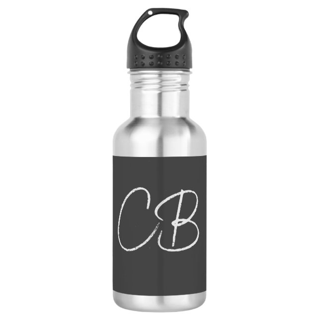 Bouteille D'eau Initiales minimalistes Monogrammes professionnels  (Devant)