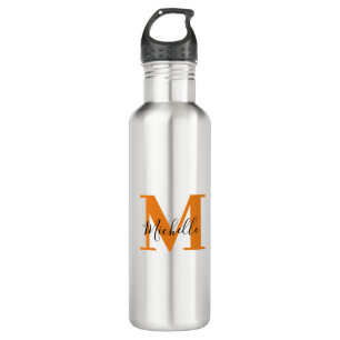 Bouteille D'eau Initiales personnalisées modernes et nom Monogramm