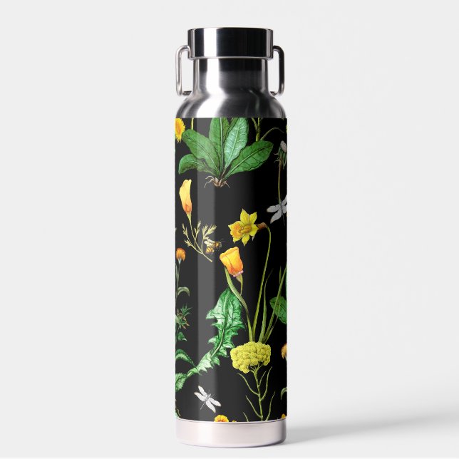 Bouteille D'eau Insectes sur Plantes d'herbes (Avant)