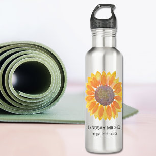 Bouteille D'eau Instructeur de yoga personnalisé tournesol