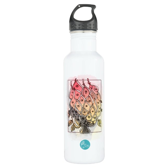 Bouteille D'eau International de CTC - fleurs 2 (Devant)