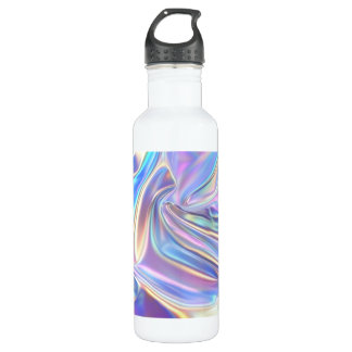 Bouteille D'eau Iridescent Shiny Metallic Fabric, Teal Gold Purple