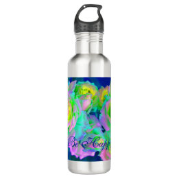 Bouteille D'eau Iridescente esthétique Roses précoces Soyez heureu