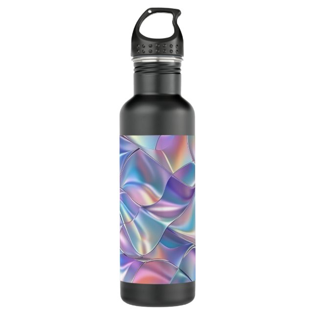 Bouteille D'eau Iridescente métallique 6 géométrique (Devant)