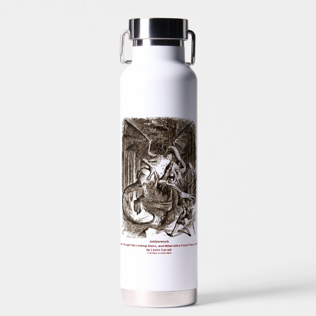 Bouteille D'eau Jabberwock à travers le miroir John Tenniel (Avant)