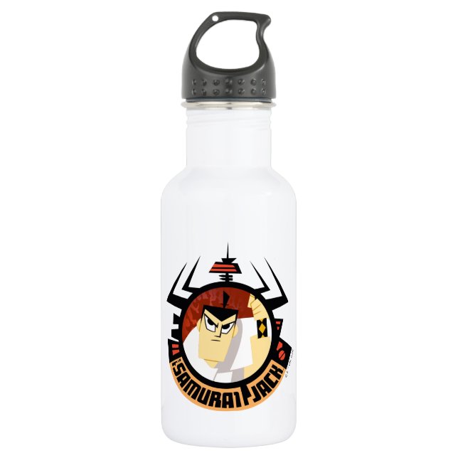 Bouteille D'eau Jack Samurai Dans Le Cadre Futuriste Aku (Devant)