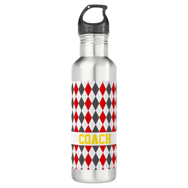 Bouteille D'eau Jacquard Diamond Motif COACH Sports Preppy Fun (Devant)