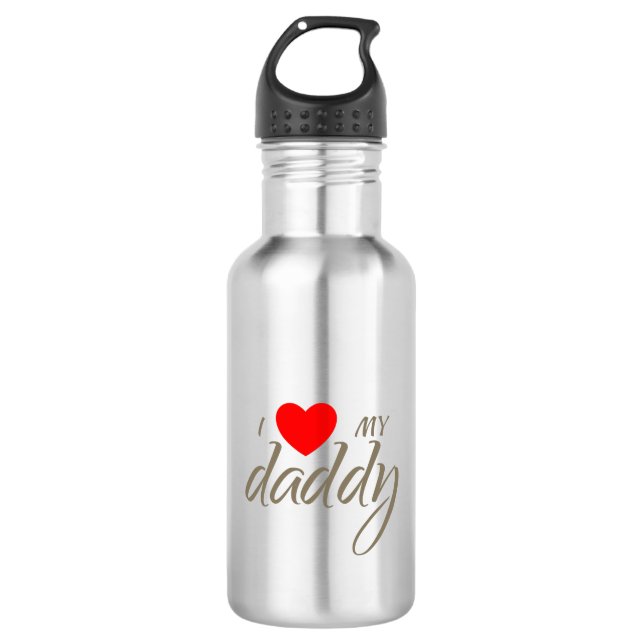 Bouteille D'eau J'adore mon design de papa (Devant)