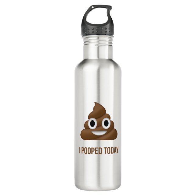 Bouteille D'eau J'Ai Poopé Aujourd'Hui Drôle Emoticon (Devant)