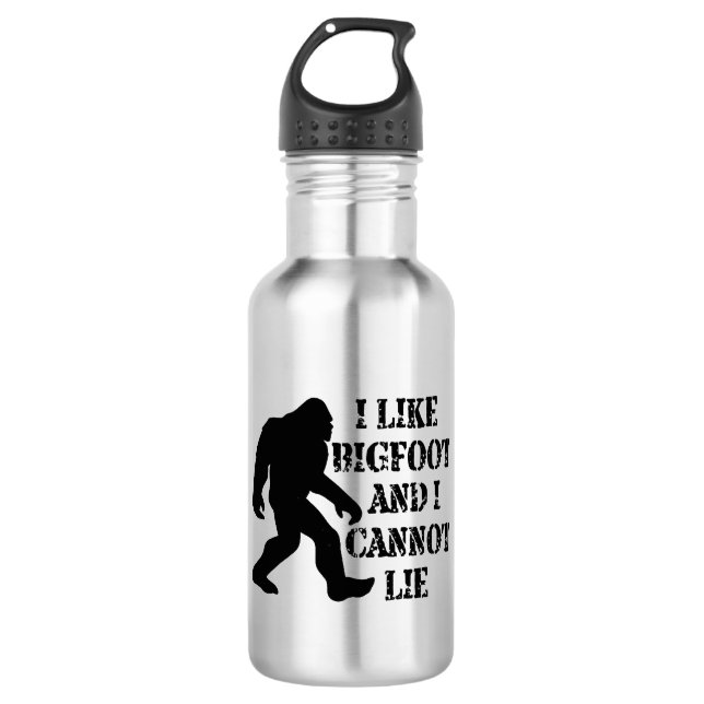 Bouteille D'eau J'aime Bigfoot et je ne peux pas mentir (Devant)
