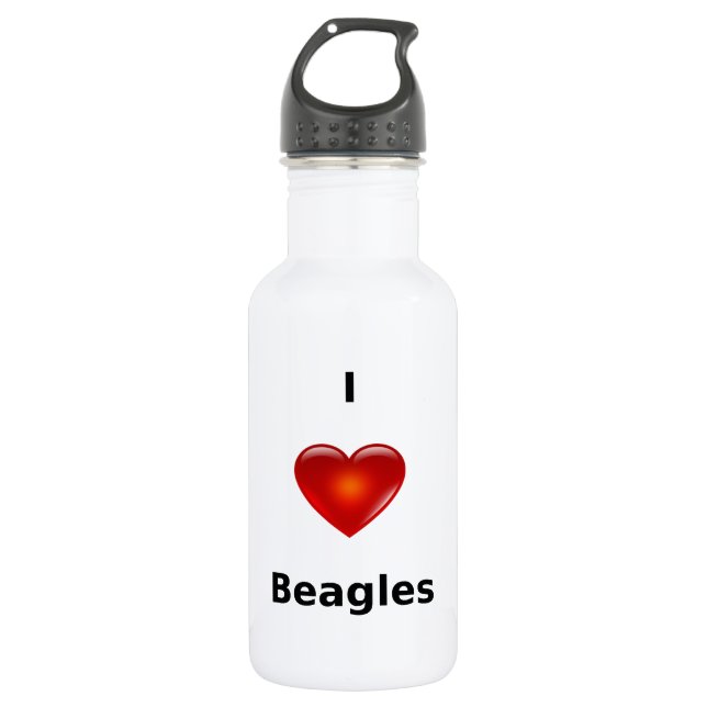 Bouteille D'eau J'aime des beagles (Devant)