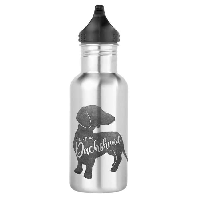 Bouteille D'eau J'aime ma saucisse de Doxie Teckel de teckel (Droite)