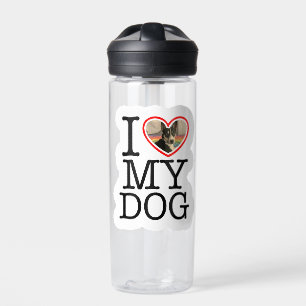 Bouteille D'eau J'aime mon chien Personnalisé
