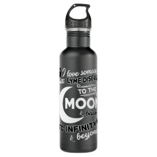 Bouteille D'eau J'Aime Quelqu'Un Avec Du Melanoma Sur La Lune