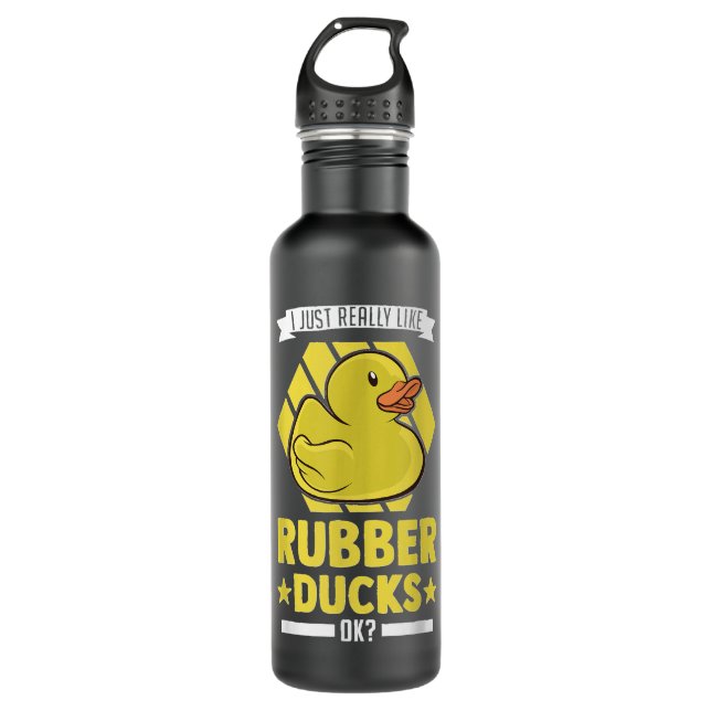 Bouteille D'eau J'aime vraiment les canards en caoutchouc (Devant)