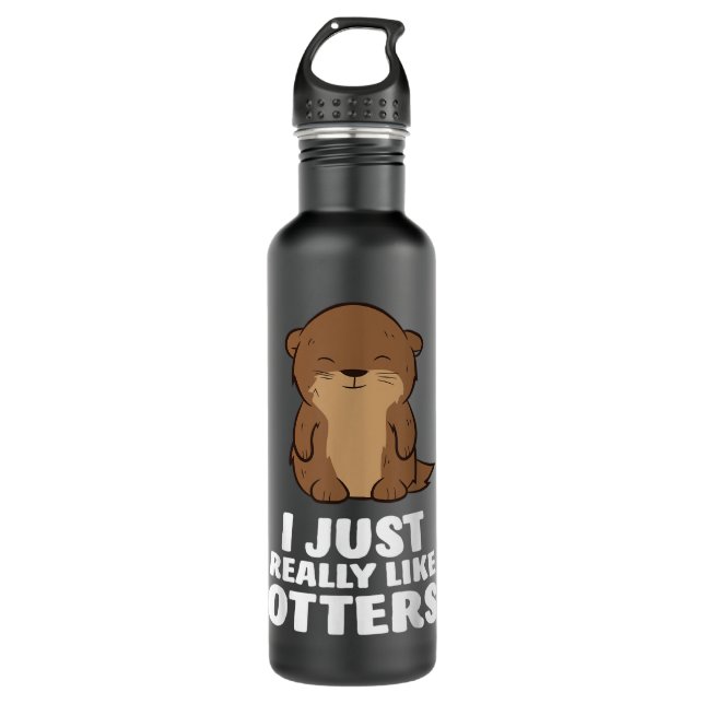 Bouteille D'eau J'Aime Vraiment Les Otters Mignonnes Otter Copier (Devant)