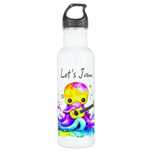 Bouteille D'eau Jam Octopus Jouer Guitare Acoustique