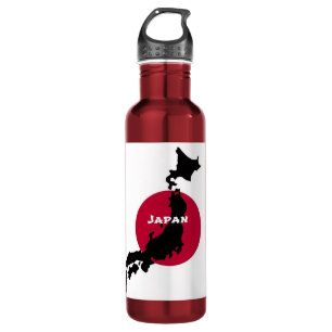 Bouteille D'eau Japon - Carte Silhouette et drapeau