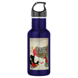 Bouteille D'eau Japonaise avec Chat, Tsukioka Yoshitoshi