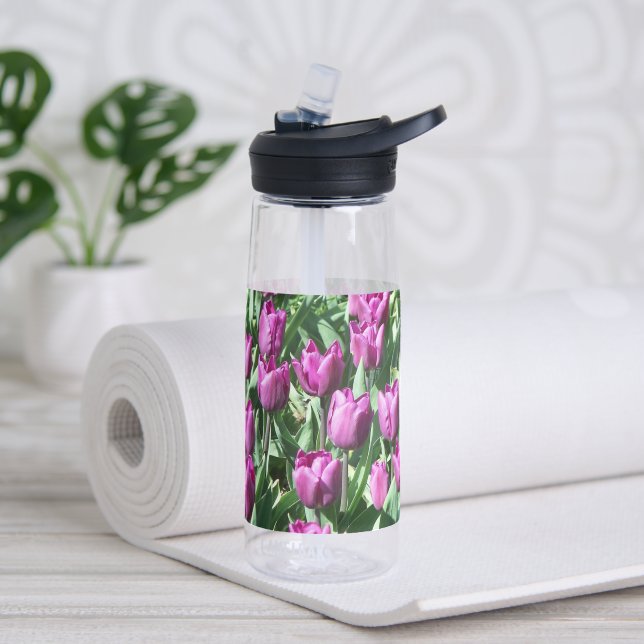 Bouteille D'eau Jardin de Tulipe pourpre Floral (Évier)
