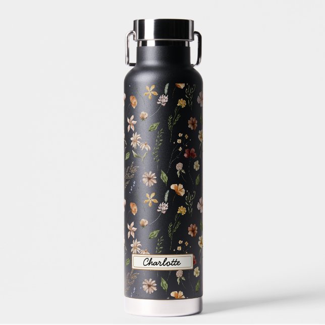 Bouteille D'eau Jardin Floral fleur sauvage personnalisé (Avant)