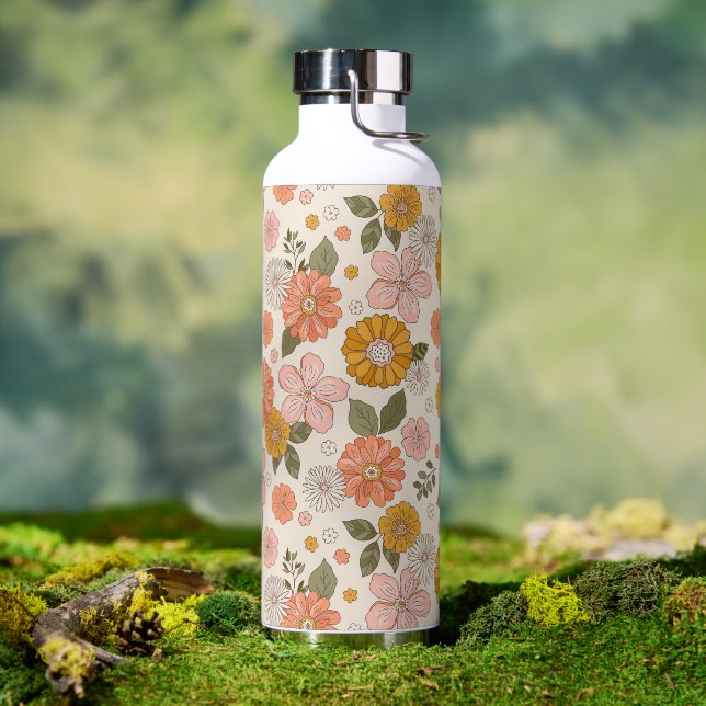 Bouteille D'eau Jardin rose et orange Motif (Café)