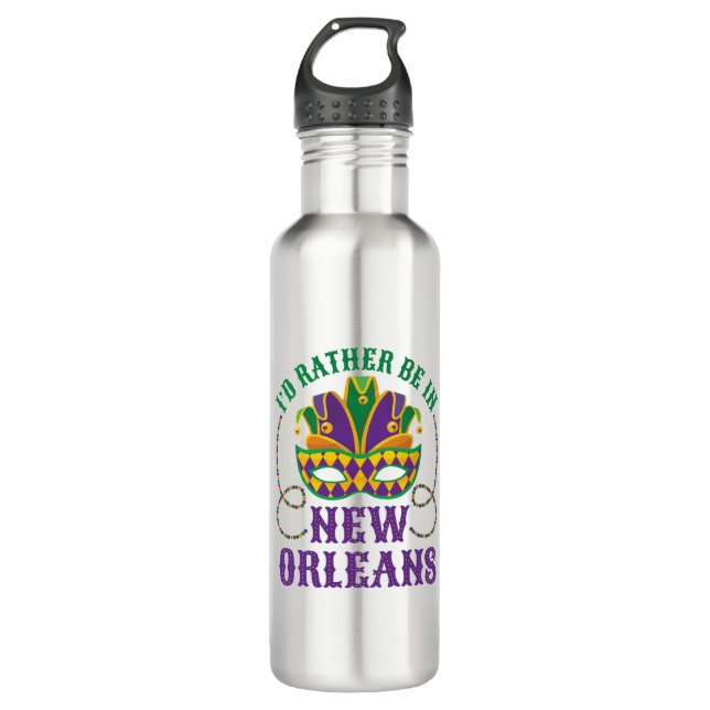 Bouteille D'eau Je préférerais être à la Nouvelle-Orléans (Devant)