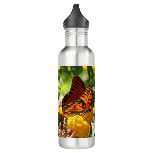 Bouteille D'eau je serai reconnaissant pour ce jour, papillon (Gauche)