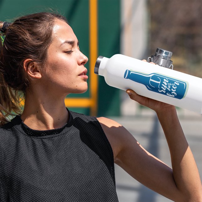 Bouteille D'eau Je Suis En Course Pour La Bière Fitness Humour Biè (Créateur téléchargé)