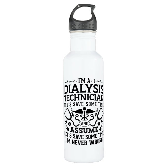 Bouteille D'eau Je suis un technicien en dialyse Néphrologie Techn (Devant)