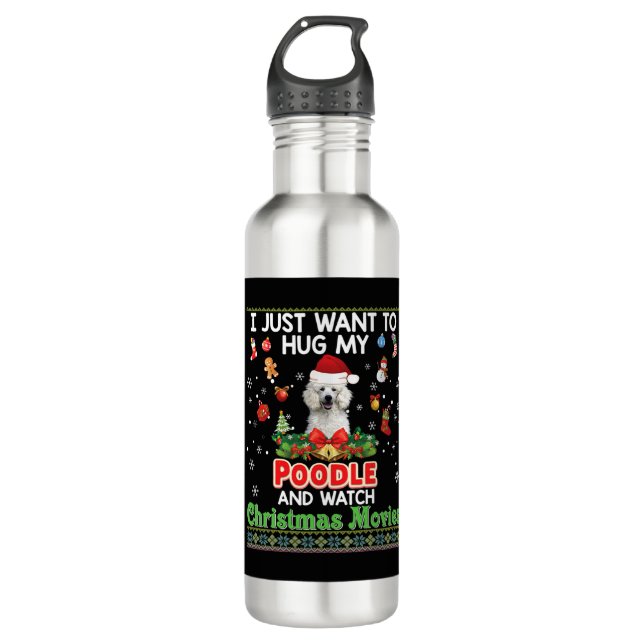 Bouteille D'eau Je Veux Juste Embrasser Mon Chien De Poiche Et Reg (Devant)