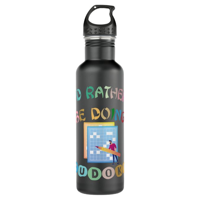 Bouteille D'eau Je Veux Plutôt Faire Des Puzzles Sudoku (Devant)
