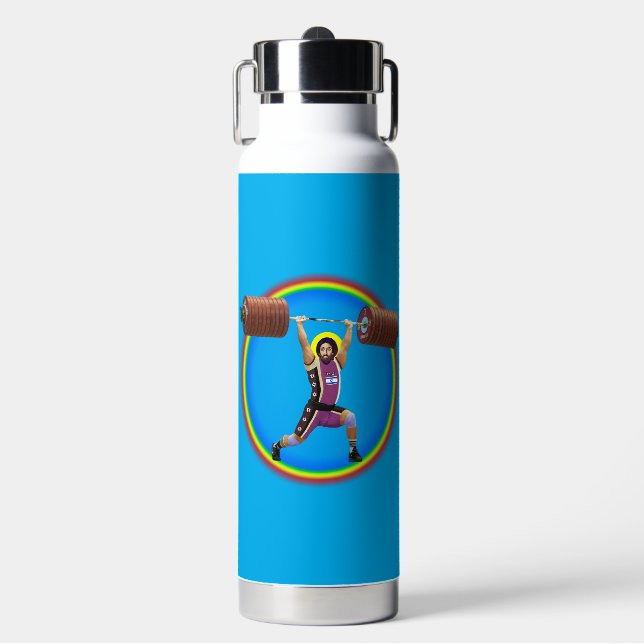 Bouteille D'eau Jésus Christ faisant le Propre et le Jerk (Salle de sport)
