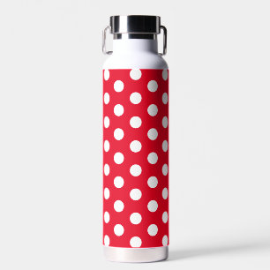 Bouteille D'eau Jockey soie Pois blanc sur rouge
