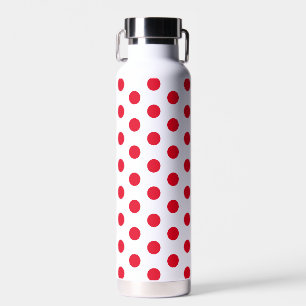 Bouteille D'eau Jockey soie Pois rouge sur blanc