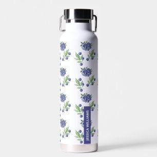 Bouteille D'eau Joli Aquarelle Elégante Blueberry Fruit Monogramme