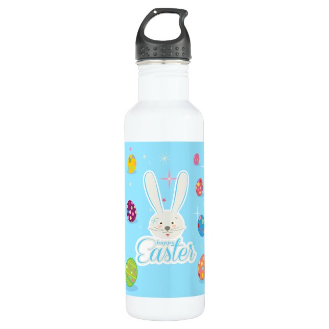 Bouteille D'eau Joli Bunny de Pâques oeufs de chasse printemps de  (Devant)