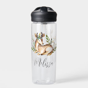 Bouteille D'eau Joli Cerf Aquarellé Posé En Bas Boho