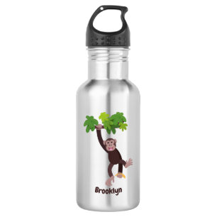 Bouteille D'eau Joli chimpanzé dans la jungle suspendu dessin anim