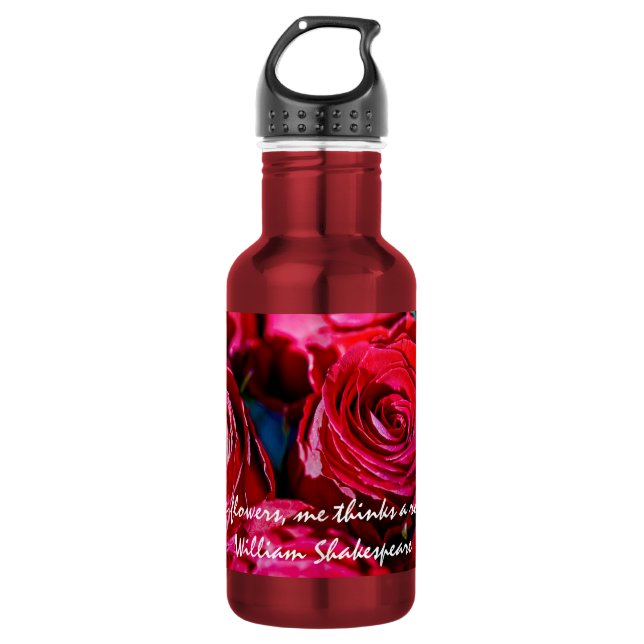 Bouteille D'eau Joli Ensemble De Roses Rouges (Devant)