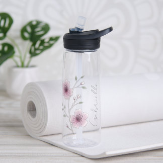 Bouteille D'eau Joli rose Fleur Nom Floral Yoga