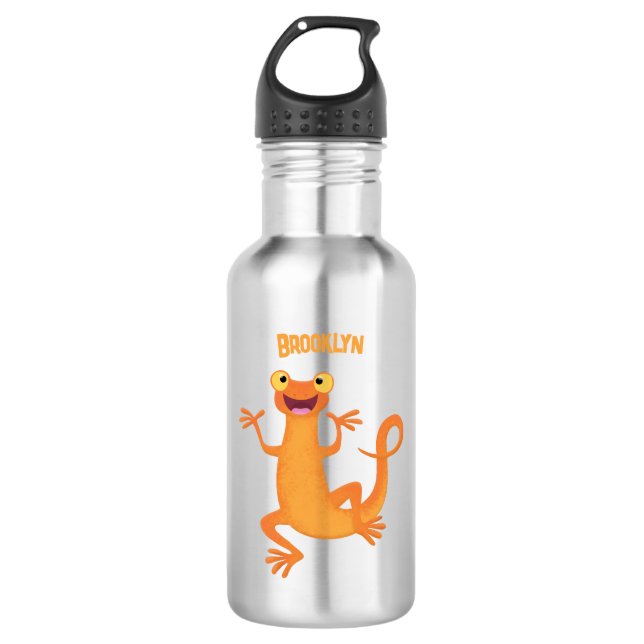 Bouteille D'eau Joli triton orangé joyeux (Devant)