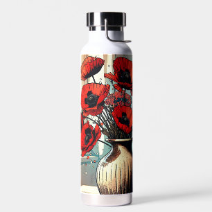 Bouteille D'eau Joli Vase de Red Poppies