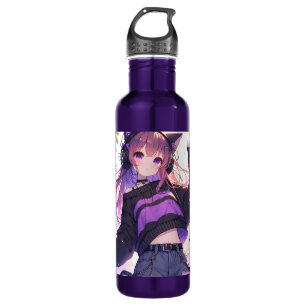 Bouteille D'eau Jolie fille Anime dans casque avec oreilles de cha