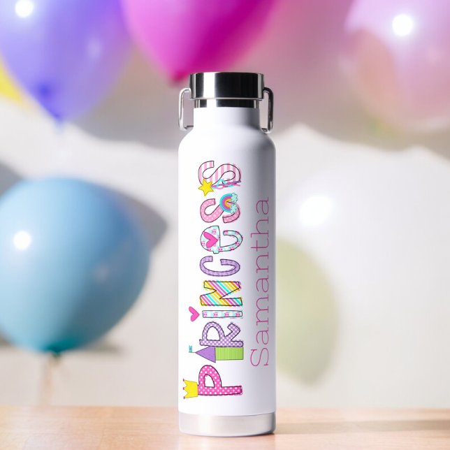 Bouteille D'eau Jote Princess Alphabet Personnalisé (Créateur téléchargé)