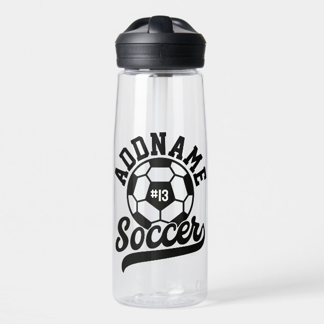 Bouteille D'eau Joueur de football AJOUTER LE NOM Équipe de footba (Avant)