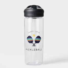 Bouteille D'eau Joueur de Pickleball Cadeau Paix Amour et Pickleba