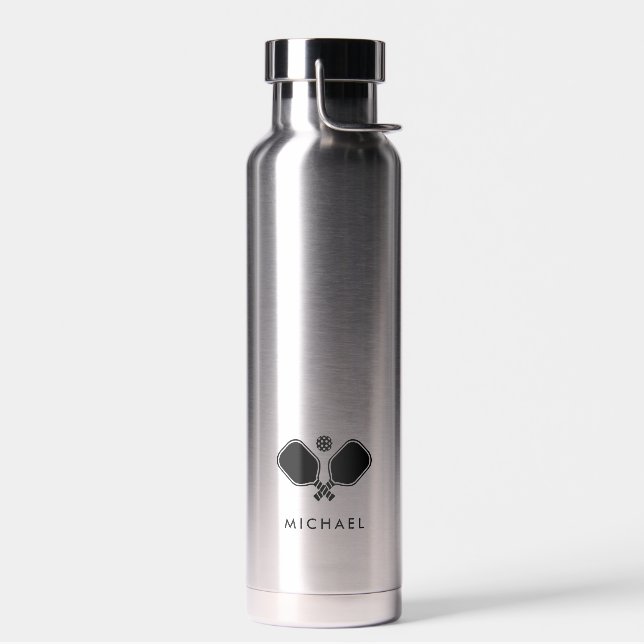 Bouteille D'eau Joueur de Pickleball de nom personnalisé (Gauche)