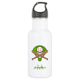 Bouteille D'eau Joueur Monogramme De Conception De Baseball Nom De